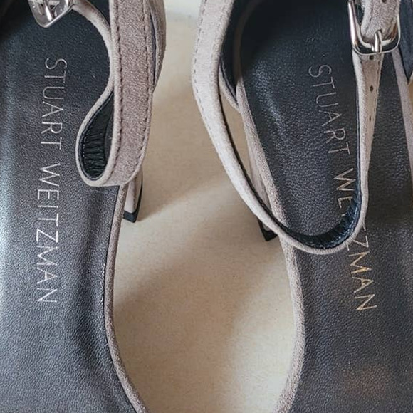 Stuart Weitzman Nearly Nude Strap Sandal Size 4 Gray - Picture 2 of 8
